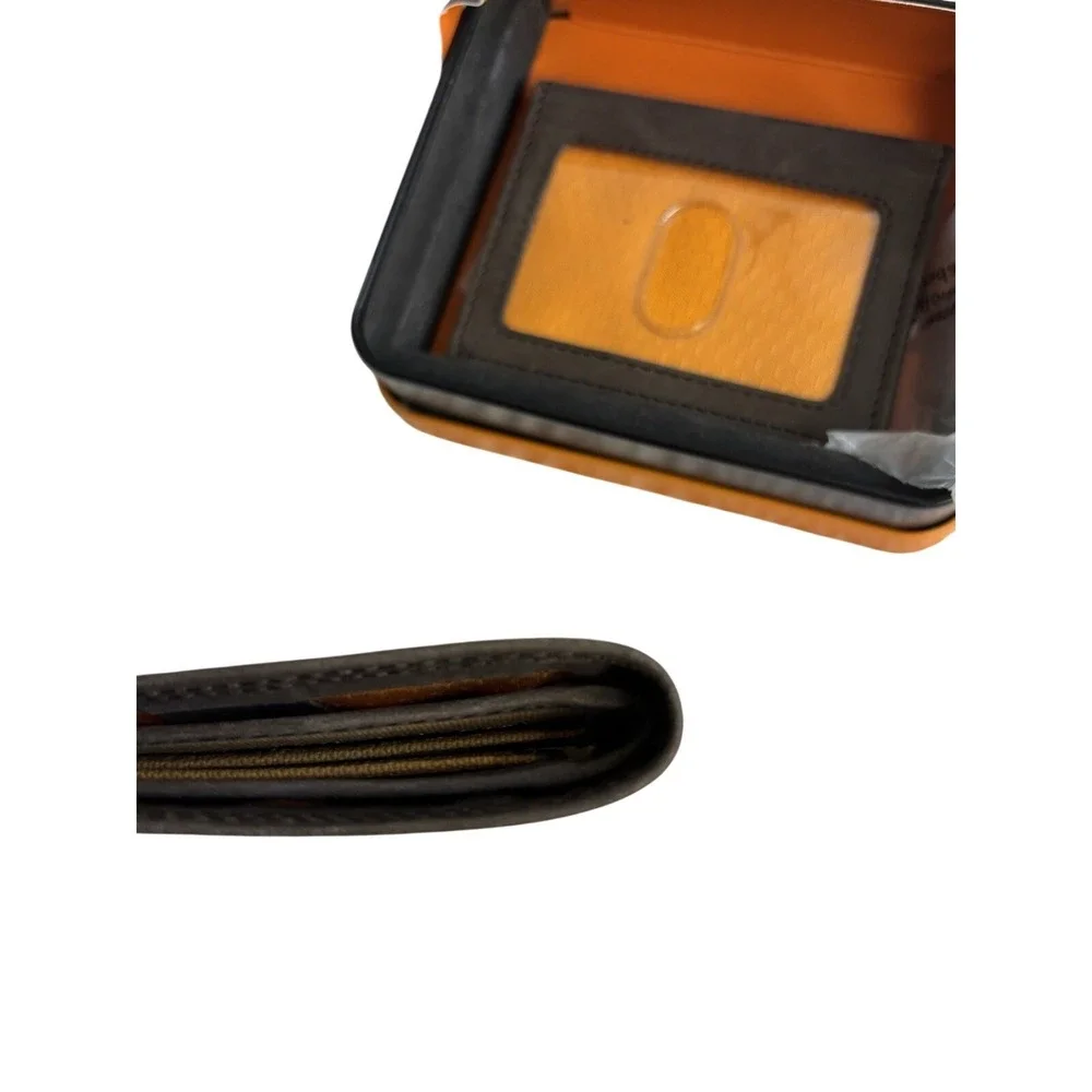 NIB! Timberland PRO Mens Slim Leather Bifold Wallet with Back ID Window Normcore